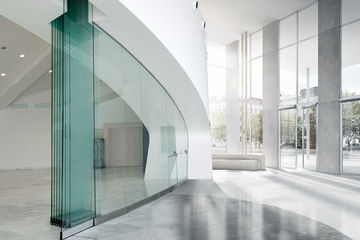 Movable glass partitioning walls